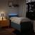 Pat box spring cu saltea, albastru, 100x200 cm, textil GartenMobel Dekor
