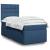 Pat box spring cu saltea, albastru, 100x200 cm, textil GartenMobel Dekor