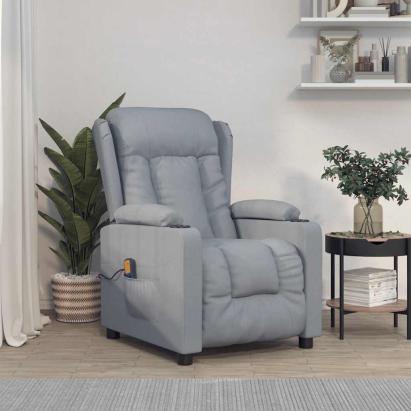 Fotoliu de masaj, gri deschis, material textil GartenMobel Dekor