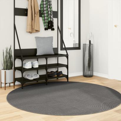 Covor "IZA" aspect scandinav, cu fire scurte, antracit, Ø 160cm GartenMobel Dekor