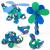 Clixo® joc magnetic de construit - Crew Albastru & Verde (30 piese) PlayLearn Toys