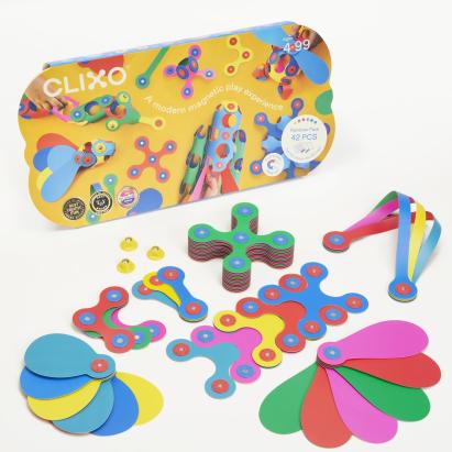 Clixo® joc magnetic de construit - Curcubeu (42 piese) PlayLearn Toys