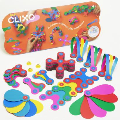 Clixo® joc magnetic de construit - Super Curcubeu (60 piese) PlayLearn Toys