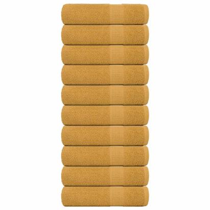 Prosoape de mână 10 buc Aur 50x100 cm 360 g/m² 100% bumbac GartenMobel Dekor