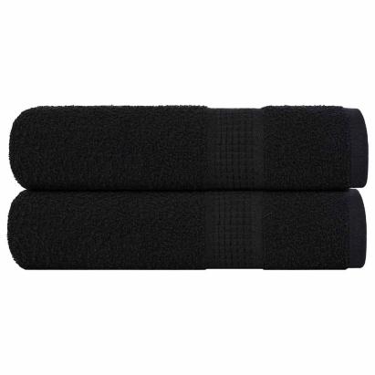 Prosoape de baie 2 buc Negru 100x150 cm 360 g/m² 100% bumbac GartenMobel Dekor