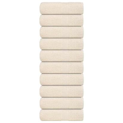 Prosoape de baie 10 buc. FROGN, crem, 30x30 cm, 100% bumbac GartenMobel Dekor
