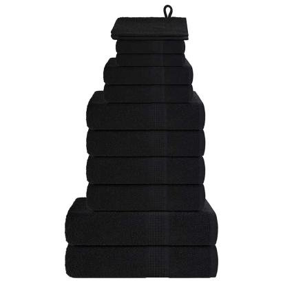 Set prosoape 12 buc Negru 360 g/m² 100% bumbac GartenMobel Dekor