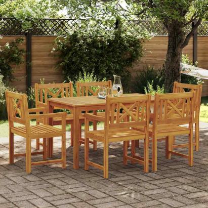 Set de masă pentru grădină 7 pcs Maro lemn masiv de acacia GartenMobel Dekor