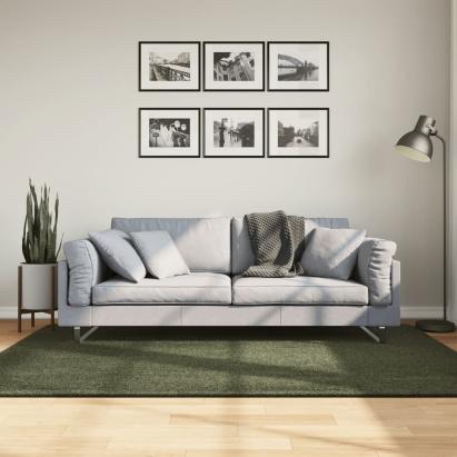 Covor HUARTE, fir scurt moale și lavabil verde pădure 140x200cm GartenMobel Dekor