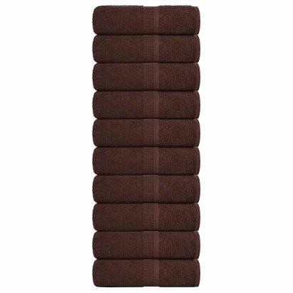 Prosoape de baie 10 buc. FROGN maro 30x30 cm 100% bumbac GartenMobel Dekor