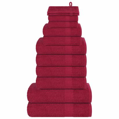 Set prosoape 12 piese Bordeaux 360 g/m² 100% bumbac GartenMobel Dekor