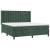 Pat box spring cu saltea, verde închis, 160x200 cm, catifea GartenMobel Dekor