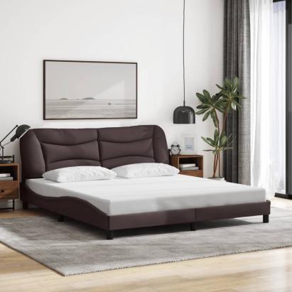 Cadru de pat fără saltea, maro închis, 180x200 cm, textil GartenMobel Dekor