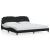 Cadru de pat cu lumini LED, negru, 200x200 cm, piele ecologică GartenMobel Dekor