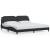 Cadru de pat cu lumini LED, negru, 200x200 cm, piele ecologică GartenMobel Dekor