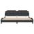 Cadru de pat cu lumini LED, negru, 200x200 cm, piele ecologică GartenMobel Dekor