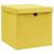 Cutii depozitare cu capace, 4 buc., galben, 28x28x28 cm GartenMobel Dekor