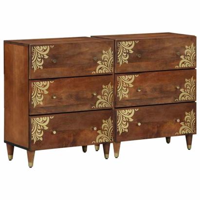 Comodă 2 pcs maro miere 60 x 33.5 x 75 cm Lemn masiv de mango GartenMobel Dekor