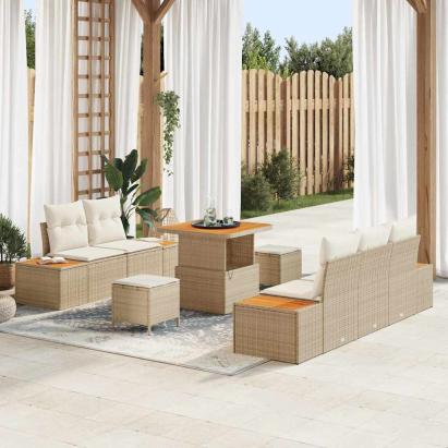 Set de canapele pentru grădină 8 pcs Bej, crem 80 x 80 x 71 cm GartenMobel Dekor