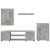 Set de 4 piese pentru cabinet TV 4 pcs Gri beton Lemn compozit GartenMobel Dekor