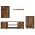 Set de 4 piese pentru cabinet TV Pe perete 4 pcs Stejar fumat GartenMobel Dekor
