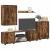 Set de 4 piese pentru cabinet TV Pe perete 4 pcs Stejar fumat GartenMobel Dekor
