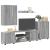 Set de 4 piese pentru cabinet TV 4 pcs sonoma gri Lemn compozit GartenMobel Dekor