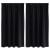 Perdele cu perdele 2 pcs Negru Poliester GartenMobel Dekor