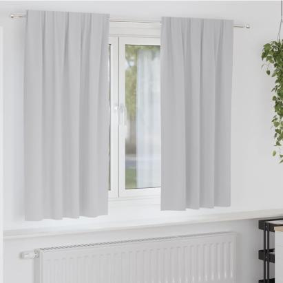 Perdele cu perdele 2 pcs Gri deschis Poliester GartenMobel Dekor