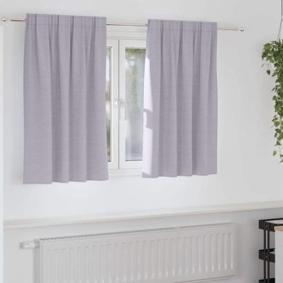 Perdele cu perdele 2 pcs Gri metalic Poliester GartenMobel Dekor