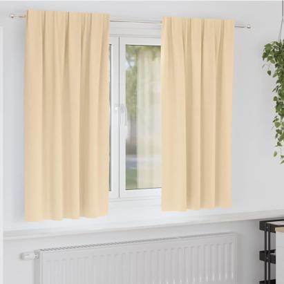 Perdele cu perdele 2 pcs Crem Poliester GartenMobel Dekor