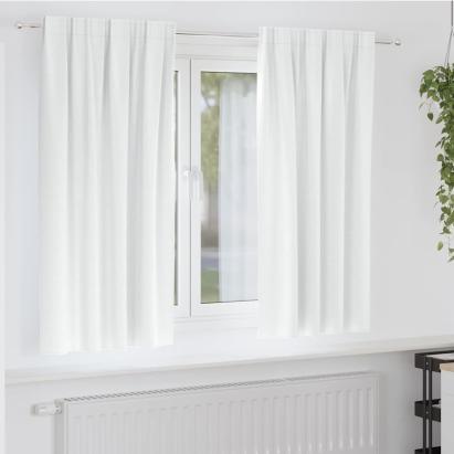 Perdele cu perdele 2 pcs Alb Strălucitor Poliester GartenMobel Dekor
