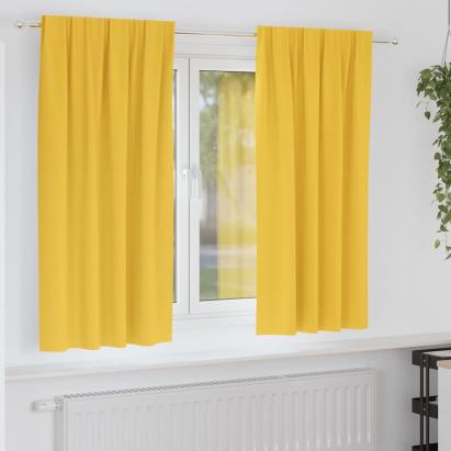 Perdele cu perdele 2 pcs galben muștar Poliester GartenMobel Dekor