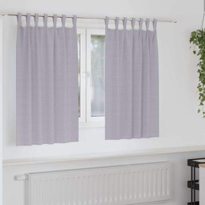 Perdele cu perdele 2 pcs Gri metalic Poliester GartenMobel Dekor