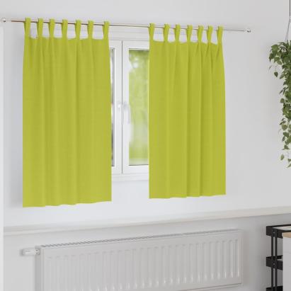 Perdele cu perdele 2 pcs Verde măr Poliester GartenMobel Dekor