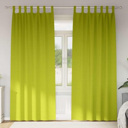 Perdele cu perdele 2 pcs Verde măr Poliester GartenMobel Dekor