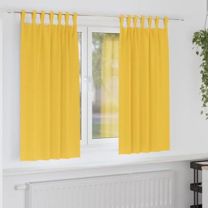 Perdele cu perdele 2 pcs galben muștar Poliester GartenMobel Dekor