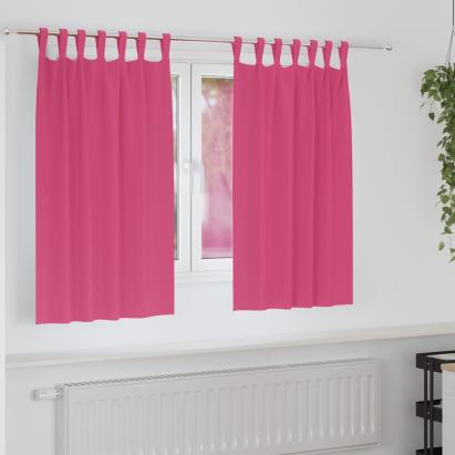 Perdele cu perdele 2 pcs Roz intens Poliester GartenMobel Dekor