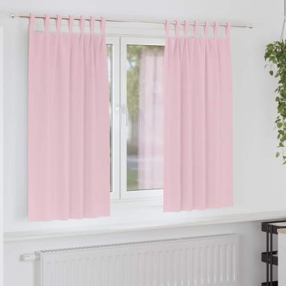 Perdele cu perdele 2 pcs Roz bebeluș Poliester GartenMobel Dekor