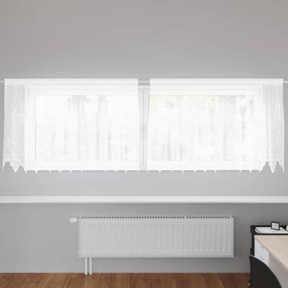 Perdele cu perdele Alb 300 x 80 cm Poliester GartenMobel Dekor