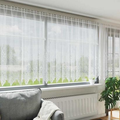 Perdele cu perdele Floral, Altele Alb 500 x 160 cm Poliester GartenMobel Dekor