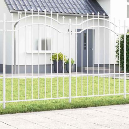 Gard de Grădină Alb 190 cm Oțel vopsit în pulbere GartenMobel Dekor