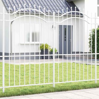 Gard de Grădină Alb 215 cm Oțel vopsit în pulbere GartenMobel Dekor