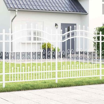 Gard de grădină Alb 165 cm Oțel vopsit în pulbere GartenMobel Dekor