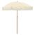 Umbrelă de soare Galben și alb Ø 160 x 195 cm Oțel GartenMobel Dekor