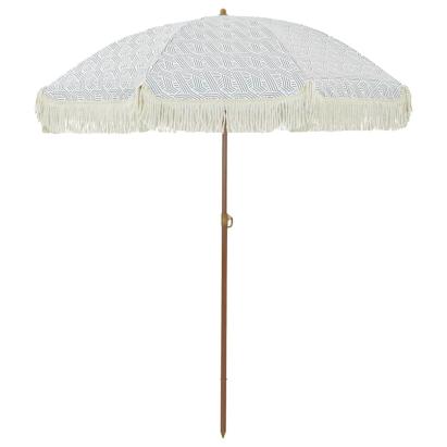 Umbrelă de soare Gri și alb Ø 160 x 195 cm Oțel GartenMobel Dekor