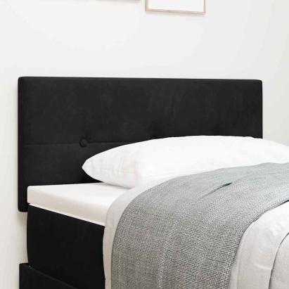 Tăblie cap Pe perete cu headboard Manual Negru 100 cm Catifea GartenMobel Dekor