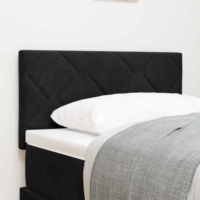 Tăblie cap Pe perete Geometric cu headboard Negru 80 cm Catifea GartenMobel Dekor