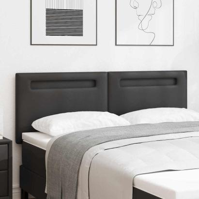 Tăblie cap Pe perete cu headboard Manual Negru 144 cm PVC GartenMobel Dekor