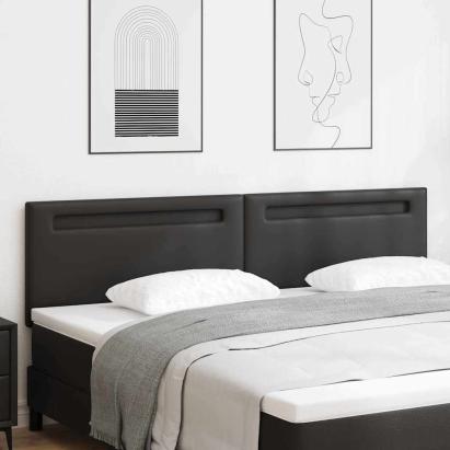 Tăblie cap Pe perete cu headboard Manual Negru 200 cm PVC GartenMobel Dekor